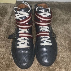 Bally Heilmar Carbon Leather Size Zip Train High Top Sneakers size 9 VERY RARE